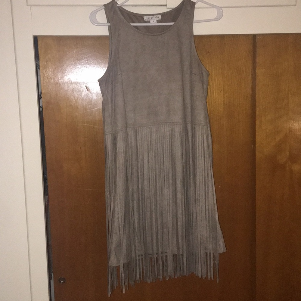 Tan fringe dress